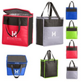 Two-Tone Flat Top Insulated Nonwoven Grocery Tote Bag